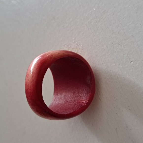 VTG MUTED orangey red bubble ring glass like retro MOD 70's disco pop color - Picture 4 of 4